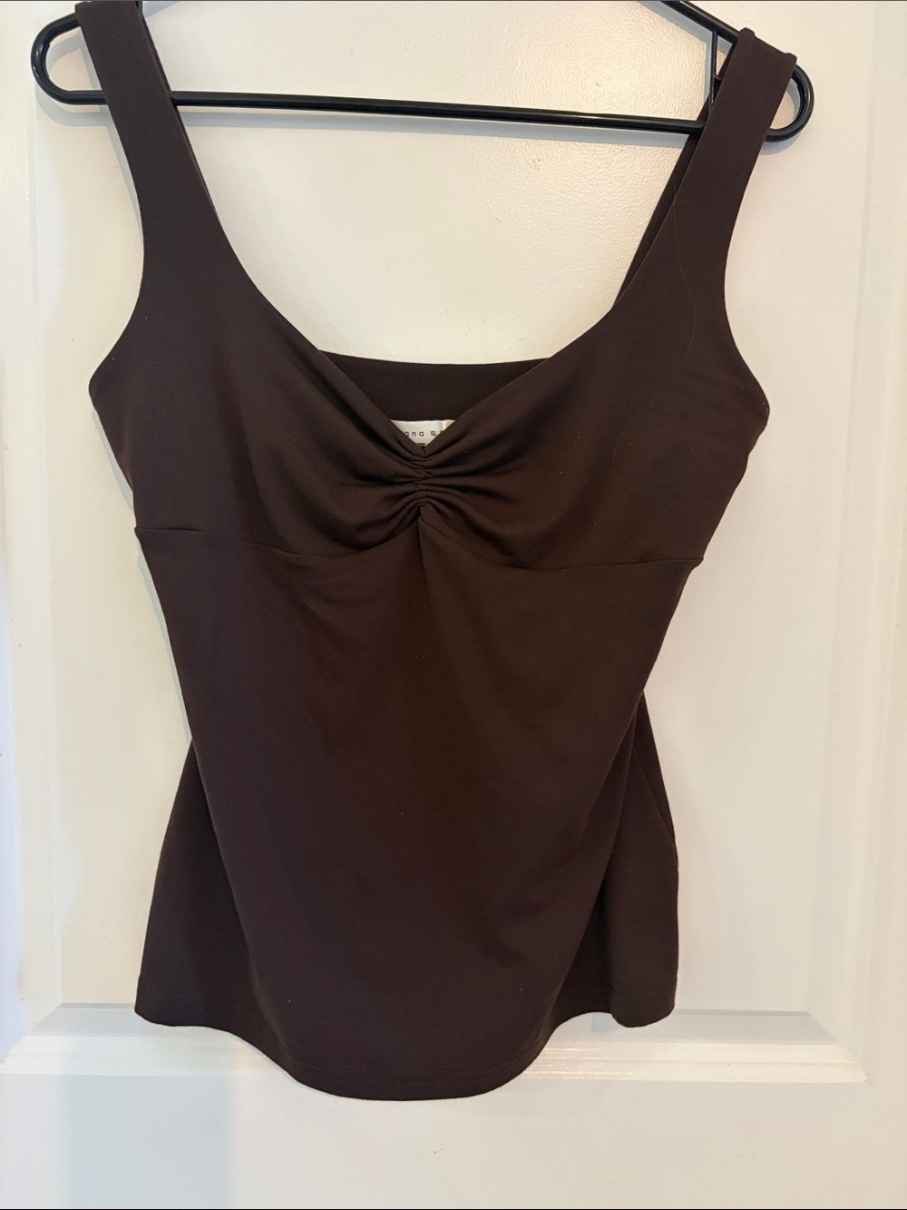 Susana Monaco Chocolate Brown Twist-Front Tank